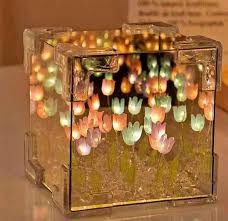 Lampara Tulipan Cuadrada de Colores