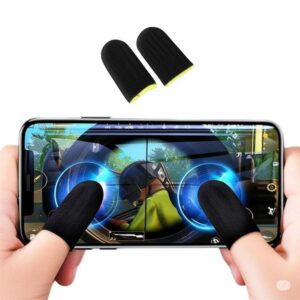 Funda para dedos anti sudor. (Dedales) el par. NEGRO Y AMARILLO