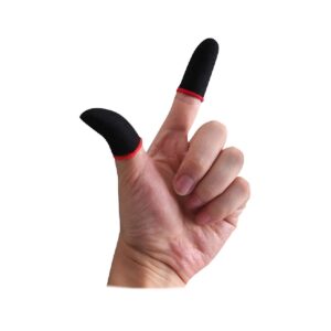 Funda para dedos anti sudor. (Dedales) el par. NEGRO Y ROJO