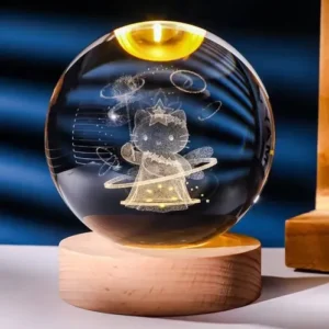 lampara de esfera de hello kitty