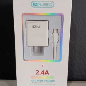 CARGADOR USB-A a LIGHTNING - DUAL PORT  2.4A _i25-IP - iZNC