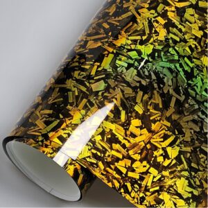 Fibra de Vinilo Amarillo, tipo moteada.