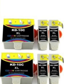 set de 4 cartuchos de tinta KD-10bk negro y 1 de 10c klde colores