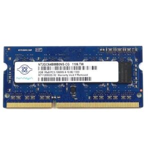Memoria RAM de 2 GB NANYA Nt2gc64b88b0ns-cg Ddr3  Pc3, 1333, 10600s
