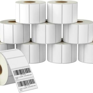 Etiquetas de código de barras y direcciones UPC de 1" x 2-1/8" compatibles con impresoras de etiquetas DYMO Labelwriter 450, 4xl Zebra & More, adhesivo premium y perforadas 16 Rollos 8 mil Etiquetas